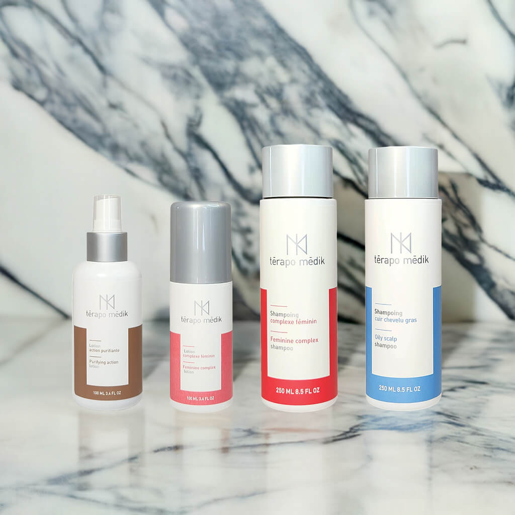 Shampoings et Lotions pour Perte Cheveux Post-Partum avec décor