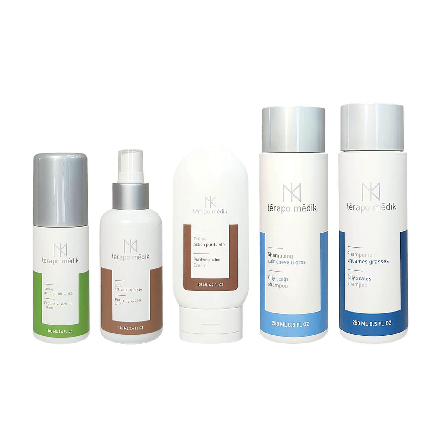 Shampoings Dermatite Séborrhéique avec Lotions & Crème - Ensemble Démangeaisons - Clinique à Deux Cheveux