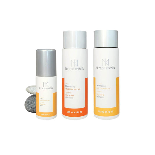Shampoing et Lotion Pellicules Sèches | Kit Capillaire Térapo Médik - Clinique à Deux Cheveux