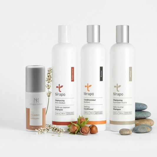 Ensemble exfoliant - soin detox avec des items naturels autour des produits