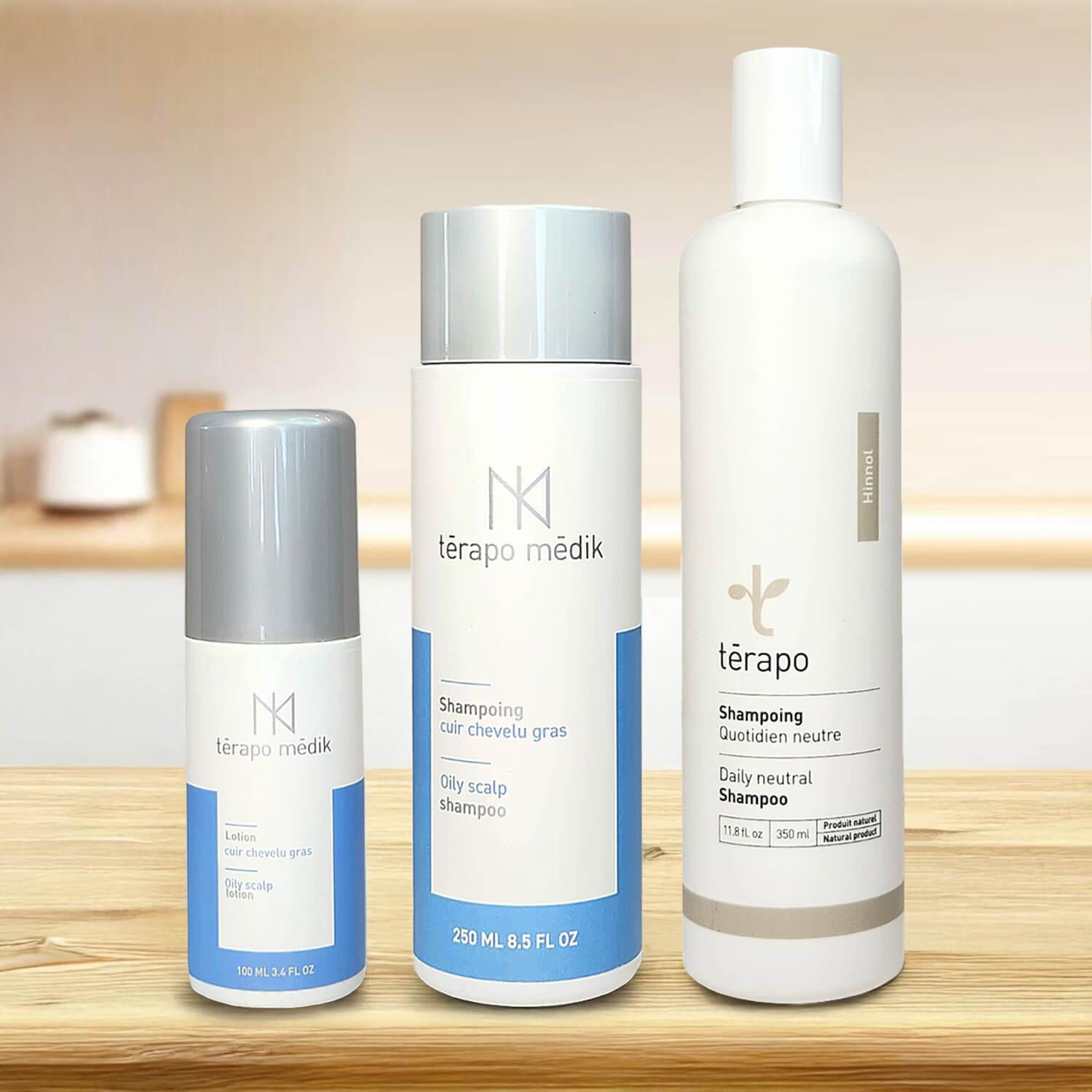 Shampoing et Lotion Cuir Chevelu Gras | Kit Capillaire Térapo Médik - Clinique à Deux Cheveux