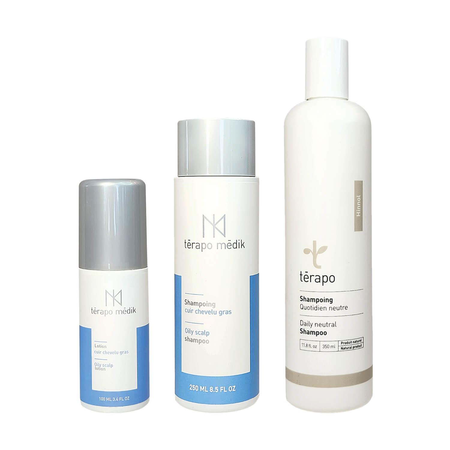 Shampoing et Lotion Cuir Chevelu Gras | Kit Capillaire Térapo Médik - Clinique à Deux Cheveux