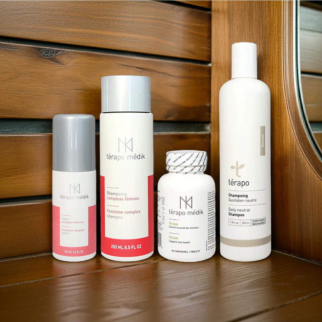 ensemble perte de cheveux chez la femme avec stress et fatigue