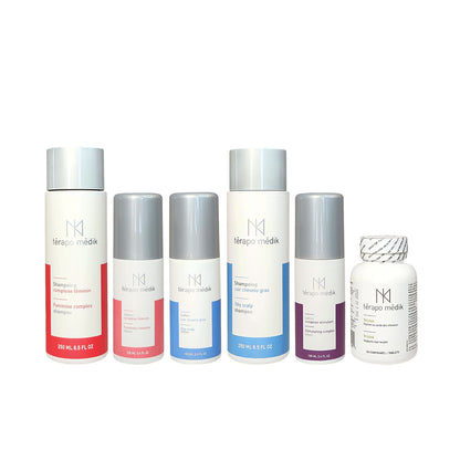 Ensemble pour Perte Cheveux Femmes Alopécie Androgénique avec Cuir Chevelu Gras