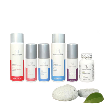 Ensemble pour Perte Cheveux Femmes Alopécie Androgénique avec Cuir Chevelu Gras